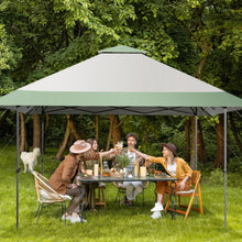 Load image into Gallery viewer, 13 x 13 Feet Pop-Up Patio Canopy Tent with Shelter and Wheeled Bag-Gray
