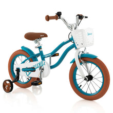 Load image into Gallery viewer, 14 Inch Kid's Bike with Removable Training Wheels and Basket-Blue
