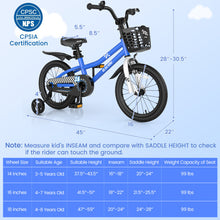 Load image into Gallery viewer, 16 Inch Kid's Bike with Removable Training Wheels-Navy
