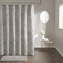 Load image into Gallery viewer, Madison Park Odette 100% Polyester Jacquard Shower Curtain- Silver MP70-6875 By Olliix
