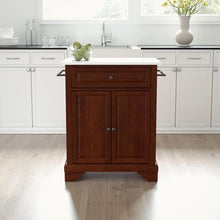 Load image into Gallery viewer, Lafayette Stone Top Portable Kitchen Island/Cart Mahogany/White
