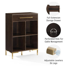 Load image into Gallery viewer, Juno Record Storage Cube Bookcase Dark Brown
