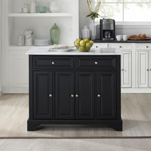 Load image into Gallery viewer, Avery Kitchen Island/Cart Distressed Black/ White Marble
