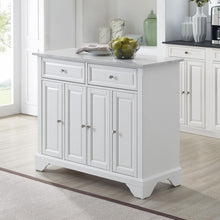 Load image into Gallery viewer, Avery Kitchen Island/Cart Distressed White/ White Marble
