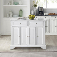 Load image into Gallery viewer, Avery Kitchen Island/Cart Distressed White/ White Marble
