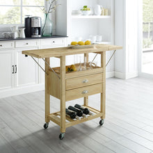 Load image into Gallery viewer, Bristol Double Drop Leaf Kitchen Cart Natural
