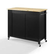 Load image into Gallery viewer, Savannah Wood Top Full-Size Kitchen Island/Cart Black/Natural
