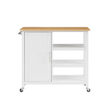 Load image into Gallery viewer, Tristan Open Kitchen Island/Cart White/Natural
