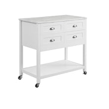 Load image into Gallery viewer, Connell Kitchen Island/Cart White/White Marble
