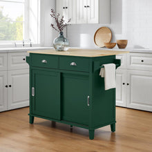 Load image into Gallery viewer, Cora Drop Leaf Kitchen Island Emerald/Natural
