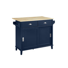 Load image into Gallery viewer, Cora Drop Leaf Kitchen Island Navy/Natural
