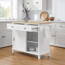 Load image into Gallery viewer, Cora Drop Leaf Kitchen Island White/Natural
