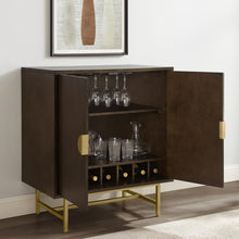 Load image into Gallery viewer, Blair Bar Cabinet Dark Brown/Gold
