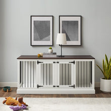 Load image into Gallery viewer, Winslow Medium Credenza Pet Crate White/Dark Brown
