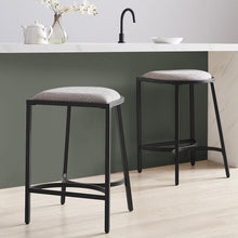 Load image into Gallery viewer, Ellery 2Pc Counter Stool Set Gray/Matte Black - 2 Stools
