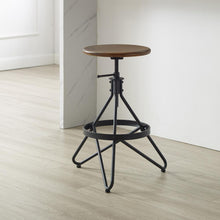 Load image into Gallery viewer, Kalen Adjustable Height Swivel Stool Brown/Matte Black
