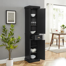 Load image into Gallery viewer, Seaside Tall Linen Cabinet Distressed Black
