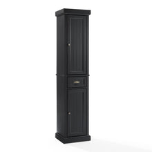 Load image into Gallery viewer, Seaside Tall Linen Cabinet Distressed Black
