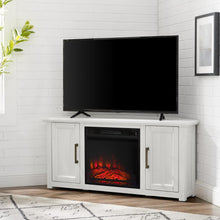 Load image into Gallery viewer, Camden 48" Corner Tv Stand W/Fireplace Whitewash
