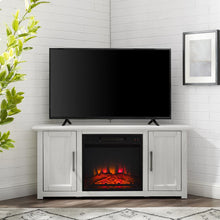 Load image into Gallery viewer, Camden 48" Corner Tv Stand W/Fireplace Whitewash
