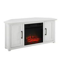 Load image into Gallery viewer, Camden 48" Corner Tv Stand W/Fireplace Whitewash
