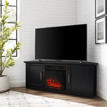 Load image into Gallery viewer, Camden 58" Corner Tv Stand W/Fireplace Black

