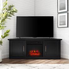 Load image into Gallery viewer, Camden 58" Corner Tv Stand W/Fireplace Black
