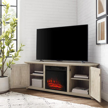 Load image into Gallery viewer, Camden 58" Corner Tv Stand W/Fireplace Frosted Oak

