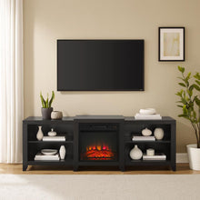 Load image into Gallery viewer, Ronin 69" Low Profile Tv Stand W/Fireplace Black
