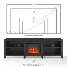 Load image into Gallery viewer, Ronin 69" Low Profile Tv Stand W/Fireplace Black
