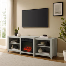 Load image into Gallery viewer, Ronin 69" Low Profile Tv Stand W/Fireplace Whitewash
