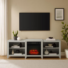 Load image into Gallery viewer, Ronin 69" Low Profile Tv Stand W/Fireplace Whitewash
