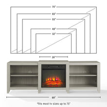 Load image into Gallery viewer, Ronin 69" Low Profile Tv Stand W/Fireplace Whitewash
