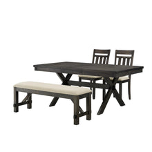 Load image into Gallery viewer, Hayden 4Pc Dining Set Slate - Table, Bench, &amp; 2 Slat Back Chairs
