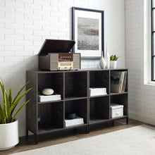 Load image into Gallery viewer, Jacobsen 2Pc Record Storage Cube Bookcase Set Brown Ash/Matte Black - 2 Bookcases
