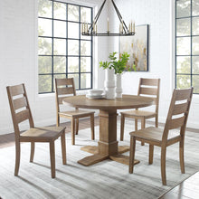 Load image into Gallery viewer, Joanna 5Pc Round Dining Set Rustic Brown - Round Table &amp; 4 Ladder Back Chairs
