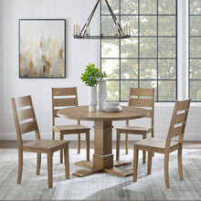 Load image into Gallery viewer, Joanna 5Pc Round Dining Set Rustic Brown - Round Table &amp; 4 Ladder Back Chairs
