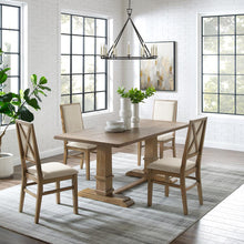 Load image into Gallery viewer, Joanna 5Pc Dining Set Rustic Brown /Creme - Table &amp; 4 Upholstered Back Chairs

