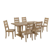 Load image into Gallery viewer, Joanna 7Pc Dining Set Rustic Brown - Table &amp; 6 Ladder Back Chairs
