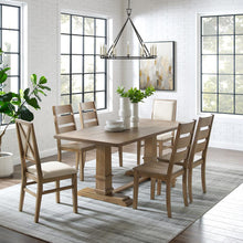 Load image into Gallery viewer, Joanna 7Pc Dining Set Rustic Brown /Creme - Table, 4 Ladder Back Chairs, &amp; 2 Upholstered Back Chairs
