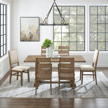 Load image into Gallery viewer, Joanna 7Pc Dining Set Rustic Brown /Creme - Table, 4 Ladder Back Chairs, &amp; 2 Upholstered Back Chairs
