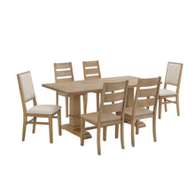 Load image into Gallery viewer, Joanna 7Pc Dining Set Rustic Brown /Creme - Table, 4 Ladder Back Chairs, &amp; 2 Upholstered Back Chairs
