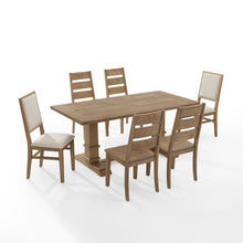 Load image into Gallery viewer, Joanna 7Pc Dining Set Rustic Brown /Creme - Table, 4 Ladder Back Chairs, &amp; 2 Upholstered Back Chairs
