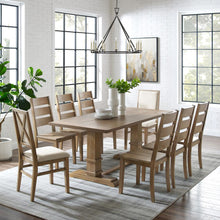 Load image into Gallery viewer, Joanna 9Pc Dining Set Rustic Brown /Creme - Table, 6 Ladder Back Chairs, &amp; 2 Upholstered Back Chairs

