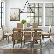 Load image into Gallery viewer, Joanna 9Pc Dining Set Rustic Brown /Creme - Table, 6 Ladder Back Chairs, &amp; 2 Upholstered Back Chairs
