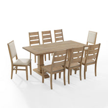 Load image into Gallery viewer, Joanna 9Pc Dining Set Rustic Brown /Creme - Table, 6 Ladder Back Chairs, &amp; 2 Upholstered Back Chairs
