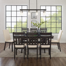Load image into Gallery viewer, Hayden 9Pc Dining Set Slate/Cream - Table, 6 Slat Back Chairs, &amp; 2 Upholstered Chairs

