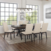 Load image into Gallery viewer, Hayden 9Pc Dining Set Slate/Cream - Table &amp; 8 Upholstered Chairs
