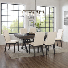Load image into Gallery viewer, Hayden 7Pc Dining Set Slate/Cream - Table &amp; 6 Upholstered Chairs
