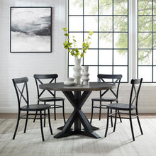 Load image into Gallery viewer, Hayden 5Pc Round Dining Set W/Camille Chairs Matte Black/  Slate - Table &amp; 4 Chairs
